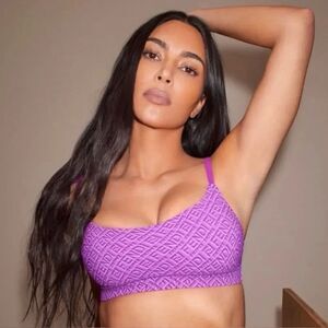 FENDI X SKIMS SCOOP NECK BRALETTE SWIM TOP LOGO
